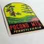 Pennsylvania Pocono Mts Vintage Style Travel Decal / Vinyl Sticker,Luggage Label
