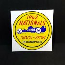 NATIONAL DRAGS '62 INDIANAPOLIS Vintage Style DECAL / STICKER, rat rod, racing