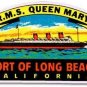 Queen Mary, Long Beach Vintage Style Travel Decal / Vinyl Sticker, Luggage Label
