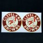 Pair of CLEVELAND BROWNS DECALs, Vintage Style NFL Football Vinyl STICKERs
