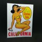California "Glamour State" Pinup Vintage Style Travel Decal, Vinyl Sticker