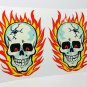Pair of HOT HEAD Flaming Skull Vintage Style DECAL, Sticker, rat rod, racing