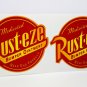 RUST-EZE X 2 Vintage Style Vinyl DECAL, Retro Car Sticker, Rat Rod, Drag Racing