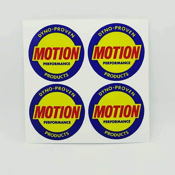 FOUR 1 3/4" BALDWIN MOTION PERFORMANCE Vintage Style DECALS, Vinyl STICKERS