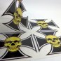 2" Skull & Iron Cross DECALS, Vinyl STICKERS, 4 Pack, for hard hat, hot rod, etc