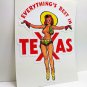 Texas Cowgirl Pinup Vintage Style Travel Decal / Vinyl Sticker, Luggage Label