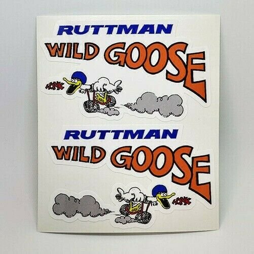 RUTTMAN WILD GOOSE Mini Bike DECALs | Vinyl STICKERs, Left and Right Facing, 4"