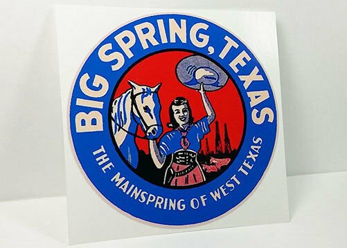 BIG SPRING TEXAS Vintage Style Travel Decal, Vinyl STICKER, Luggage Label
