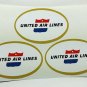 2" x 3" United Air Lines Vintage Style Travel Decal, Vinyl Sticker (Sheet of 3)