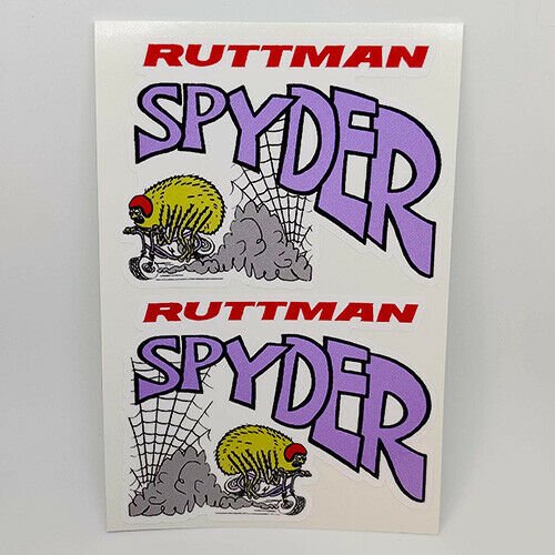 RUTTMAN SPYDER Mini Bike DECALs | Vinyl STICKERs, Left and Right Facing, 4"