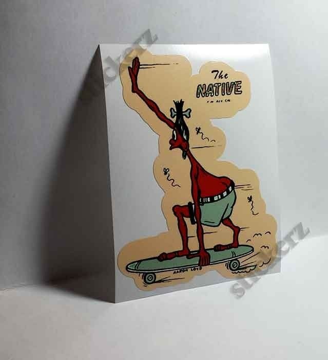 "THE NATIVE" Vintage Style Skateboarding Decal / Vinyl Sticker