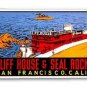 San Francisco Cliff House Seal Rocks Travel Decal / Vinyl Sticker, Luggage Label