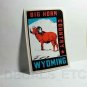 WYOMING Big Horn Country Vintage Style Travel Decal, Vinyl Sticker,Luggage Label