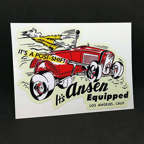 It's Ansen Equipped Vintage Style DECAL/Vinyl STICKER, racing, hot rod, rat rod