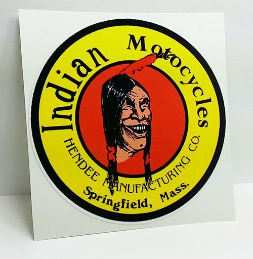 Indian Motorcycles, Hendee Mfg Co. Vintage Style DECAL, Vinyl STICKER