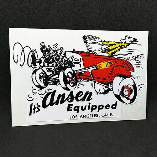It's Ansen Equipped Vintage Style DECAL, Vinyl STICKER, racing, hot rod, rat rod