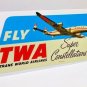 TWA Super Constellation Vintage Style Travel Decal, Vinyl Sticker, Luggage Label