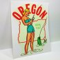 Oregon State Pinup Vintage Style Travel Decal, Vinyl Sticker, Luggage Label