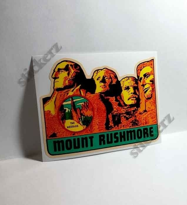 MOUNT RUSHMORE Vintage Style Travel Decal / Vinyl Sticker, Luggage Label
