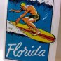 Florida Surfing Vintage Style Travel Decal / Vinyl  Sticker, Luggage Label