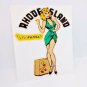 Rhode Island Pinup Vintage Style Travel Decal, Vinyl Sticker, Luggage Label