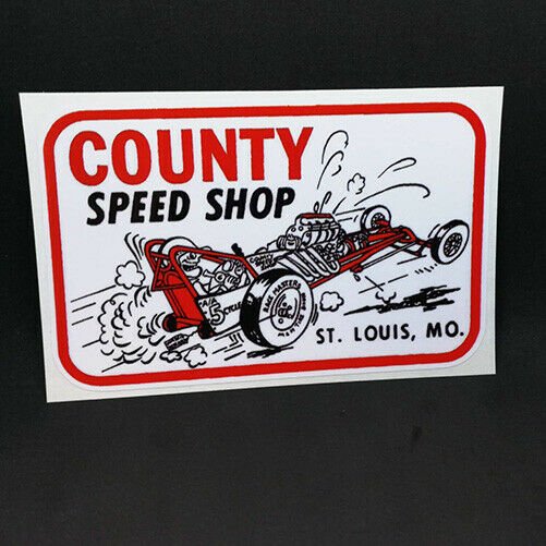 COUNTY SPEED SHOP Vintage Style DECAL, Vinyl STICKER, rat rod, racing