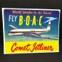BOAC Comet Jetliner Airline DECAL, Vintage Style Vinyl STICKER, Luggage Label