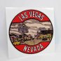 Las Vegas Vintage Style Round Travel Decal / Vinyl Sticker, Luggage Label