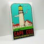 CAPE COD MASSACHUSETTS Vintage Style Travel Decal, Vinyl Sticker, Luggage Label