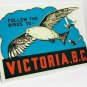 VICTORIA B.C. Canada Vintage Style Travel Decal, Vinyl Sticker, luggage label