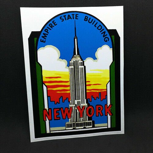 Empire State Building Decal, New York City Vintage Style Vinyl Sticker