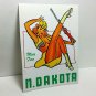 North Dakota Pinup Vintage Style Travel Decal, Vinyl Sticker, Luggage Label