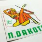 North Dakota Pinup Vintage Style Travel Decal, Vinyl Sticker, Luggage Label