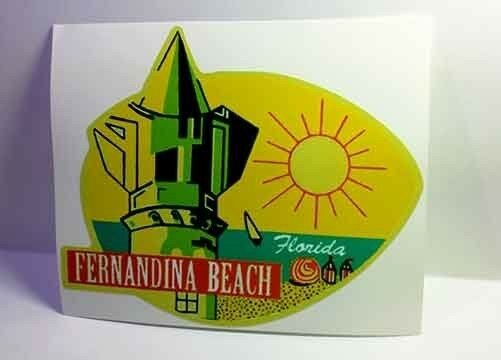 Fernandina Beach Florida Vintage Style Travel Decal / Vinyl Sticker