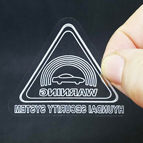4 Alarm DECALS for Hyundai, Car Window STICKERS, Inside/Outside Glass
