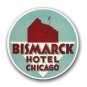 Hotel Bismarck Chicago Vintage Style Travel Decal / Vinyl Sticker, Luggage Label