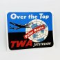 TWA "Over the Top" DECAL - Vintage Style Vinyl Sticker, Luggage Label