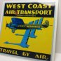 West Coast Air Transport Vintage Style Travel Decal, Vinyl Sticker,Luggage Label