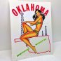 Oklahoma Pinup Vintage Style Travel Decal, Vinyl Sticker, Luggage Label, Pin up