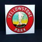 Yellowstone, Old Faithful Round Vintage Style Travel Decal, Vinyl STICKER, Label