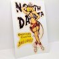 NORTH DAKOTA Pinup Vintage Style Travel DECAL,Vinyl Sticker,Luggage Label pin up