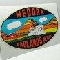 Medora Badlands North Dakota Vintage Style Travel Decal, Vinyl Luggage Sticker