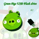 Green pig #2 USB Flash Drive