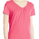 NWOT Hanes Women's Shirred V-Neck T-Shirt sz Small Pink