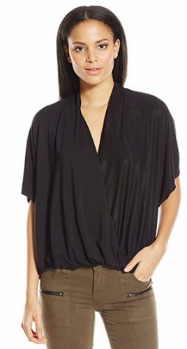 NWT Ella Moss Women's Bella Cross Over Drape Top with Woven Back sz M (8-10)