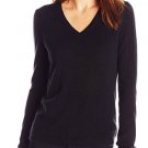 NWOT Lark & Ro Women's Long Sleeve Super Soft V-Neck T-Shirt, Black, X-Small