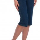 NWT Quacker Factory Dream Jeannes Knit Denim Pedal Pushers Capris sz S
