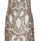 Vijiv 1920s Sequined Beaded Embellishment Art Deco Paisley Flapper Dress sz M