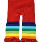NWT Wrapables Rainbow Ruffle Toddler Leggings - Red Fits Approx. 3.5' Height
