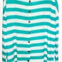 NWT GIBSON Green & Pale Gray Stripe L/S Top Buttons up Back sz XL summer weight